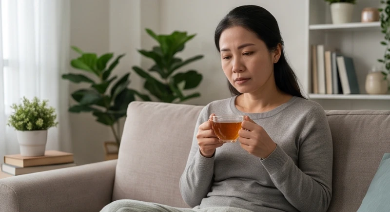 Người phụ nữ mệt mỏi khi phải chăm sóc người bệnh trong thời gian dài