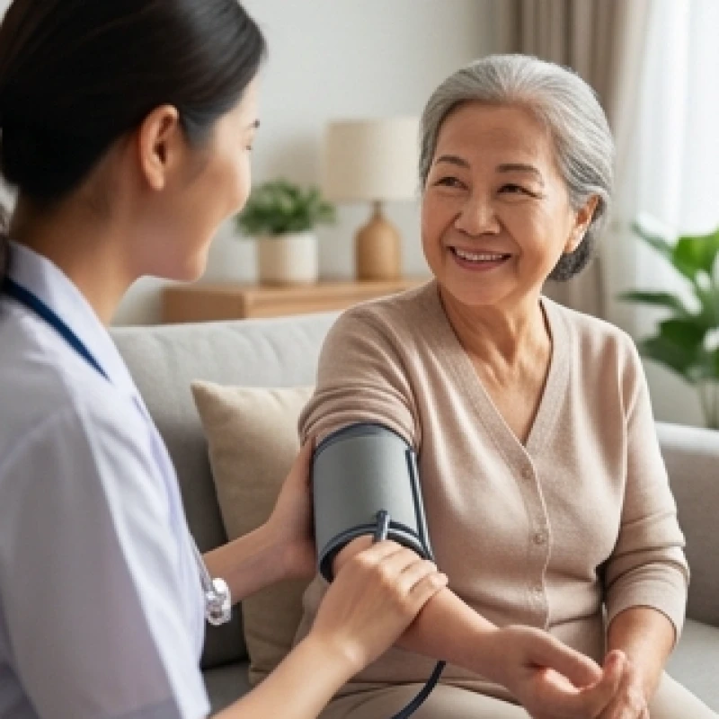 Đo huyết áp định kỳ cho người cao tuổi giúp theo dõi và bảo vệ sức khỏe sau khi gặp điềm báo
