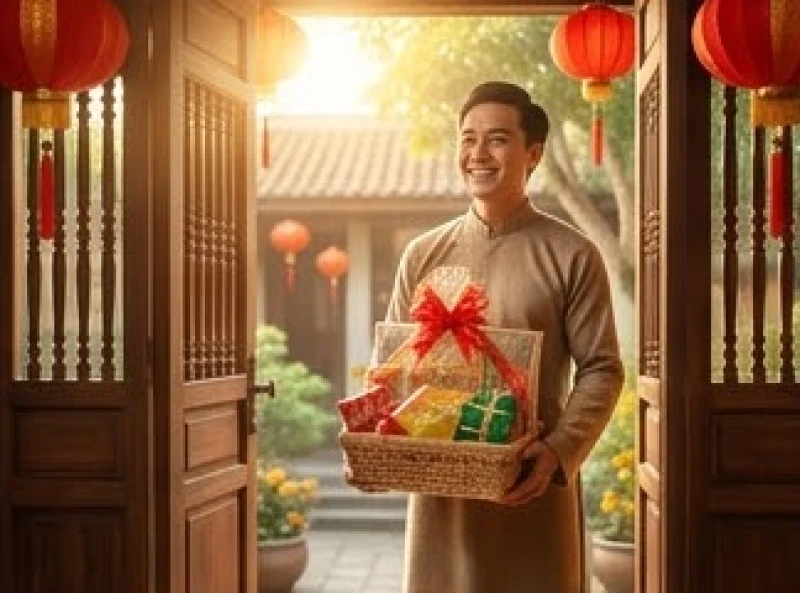 Gia đình tuổi Sửu rạng rỡ đón tiếp vị khách đầu tiên bước qua cửa chính vào sáng mùng 1 Tết