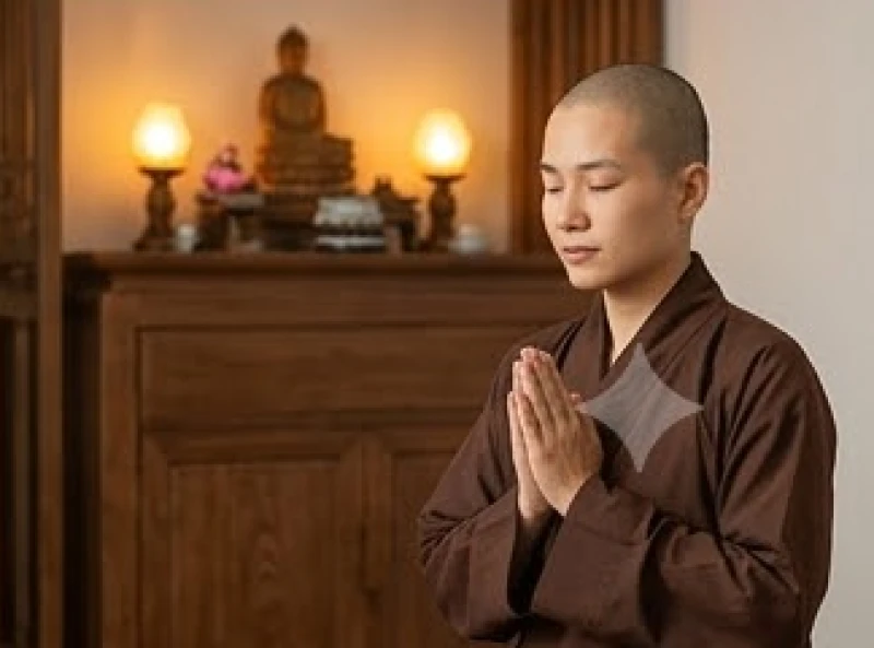 Văn khấn Phật tại gia mùng 1: Bài cúng và cách sắm lễ thanh tịnh 11 Gương mặt bình yên của người Phật tử khi chắp tay thành kính cầu xin đạo tâm kiên cố