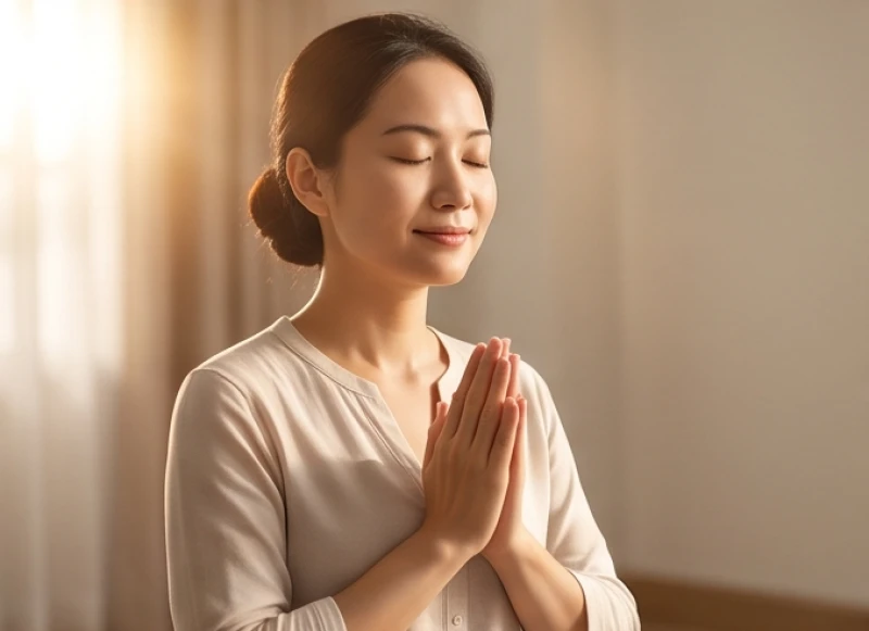 Văn khấn sám hối tại nhà: Bài khấn và trình tự thực hành chi tiết 5 Khuôn mặt toát lên sự bình an và nhẹ nhõm sau khi gia chủ hoàn thành việc đọc văn khấn sám hối tại nhà