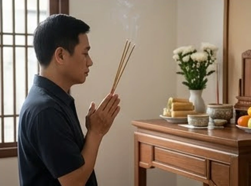 Văn khấn vong linh người mới mất: Mẫu chuẩn Nôm & Phật giáo 8 Đứng nghiêm trang chắp tay thắp hương đọc bài văn khấn Nôm cúng cơm hàng ngày
