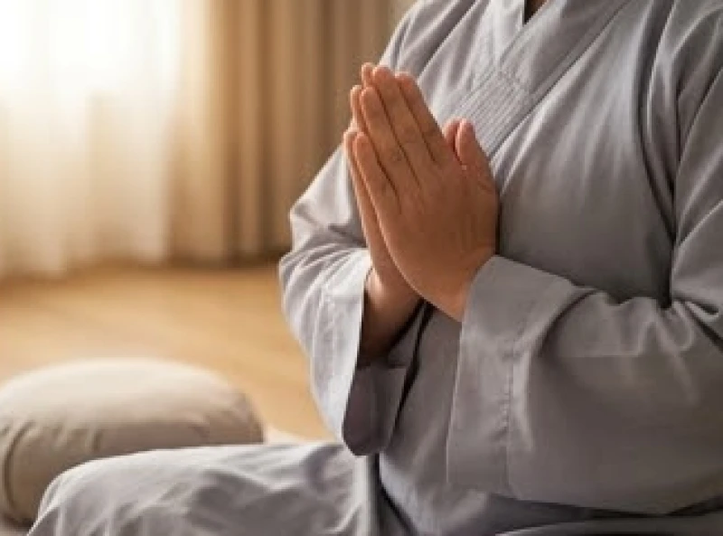 Văn khấn cầu siêu cho oan gia trái chủ: Bài cúng và sắm lễ 2 Người Phật tử chắp tay cung kính, nhắm mắt tĩnh tâm niệm Phật để sám hối những lỗi lầm đã qua