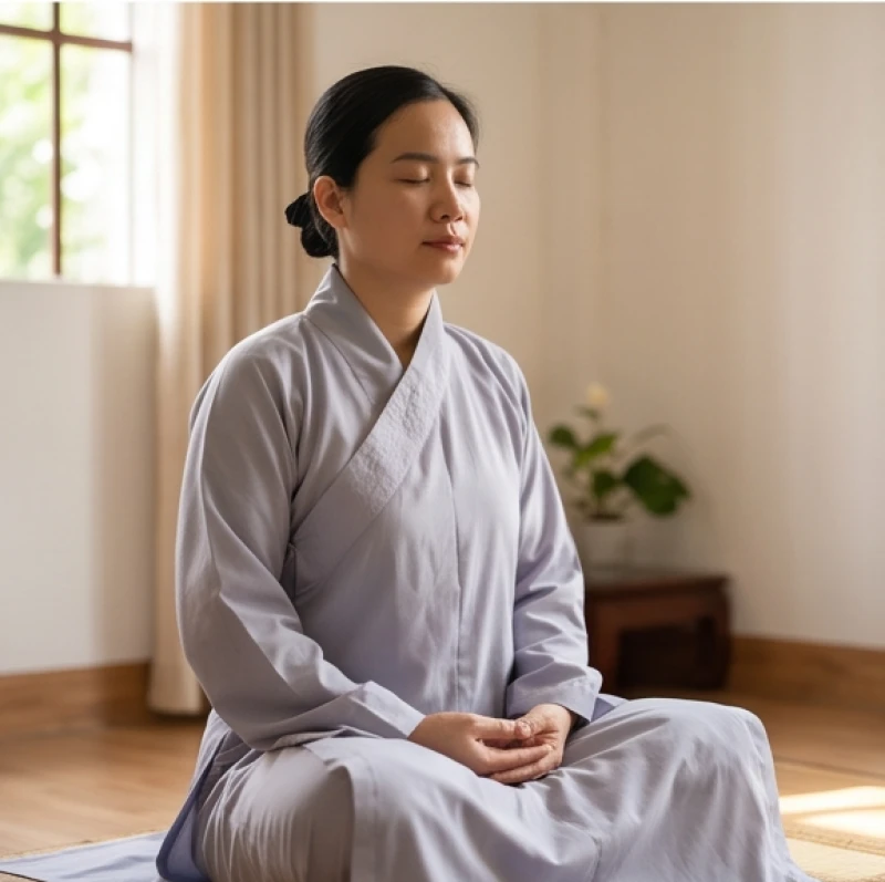 Văn khấn Địa Tạng cầu siêu: Bài cúng chuẩn theo từng hoàn cảnh 9 Gia chủ chắp tay tĩnh tọa nhắm mắt sau thời khóa tụng niệm để hồi hướng công đức cho người đã khuất.