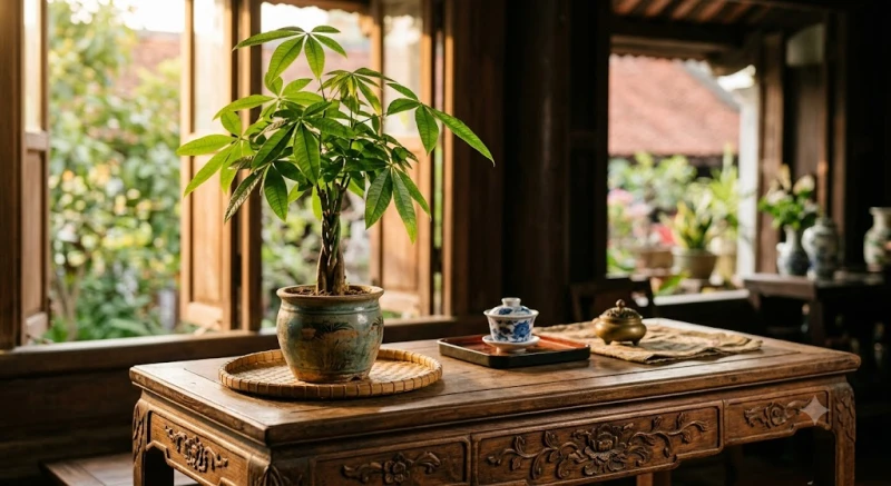 Tuổi Kỷ Hợi 1959: Tra cứu bản mệnh, hướng nhà và màu hợp 12 Chậu cây kim ngân nhỏ gọn xanh tốt được đặt trang trọng trên chiếc bàn gỗ trong phòng khách