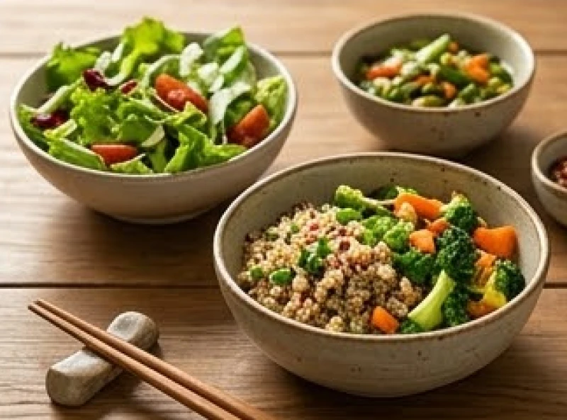 Bữa ăn thanh đạm nhiều rau xanh và ngũ cốc hỗ trợ tối đa việc kiểm soát đường huyết và bảo vệ hệ tiêu hóa
