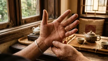 Cận cảnh lòng bàn tay hiển thị đặc điểm chỉ tay chữ m ở nam mang ý nghĩa về tài năng và sự nghiệp