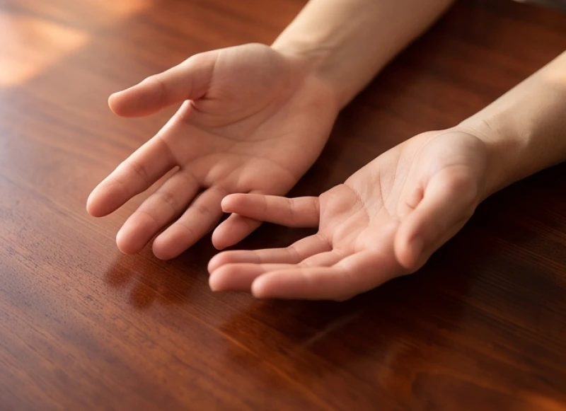 Lòng bàn tay mở rộng dưới ánh nắng làm nổi bật các gò Thủy Tinh và Thái Âm