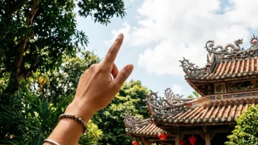 Hình ảnh minh họa đa chiều về ý nghĩa cử chỉ chỉ tay lên trời trong giao tiếp và văn hóa Việt Nam