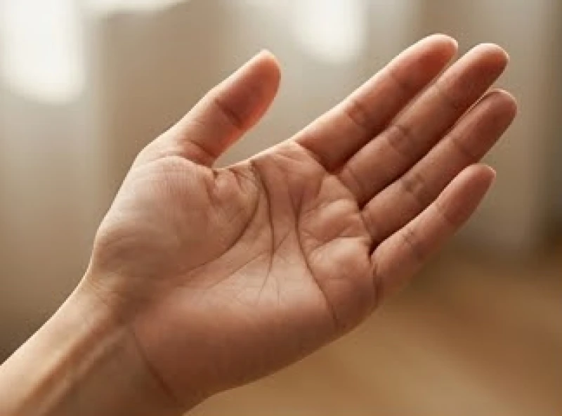 Bàn tay phải nữ giới với đường chỉ tay chữ M tay phải nữ sắc nét đại diện cho sự tự chủ và thành tựu cá nhân
