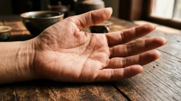 Hình ảnh cận cảnh lòng bàn tay người Việt Nam hiển thị rõ các đường chỉ tay trúng số tại gò Thái Dương và gò Thủy Tinh