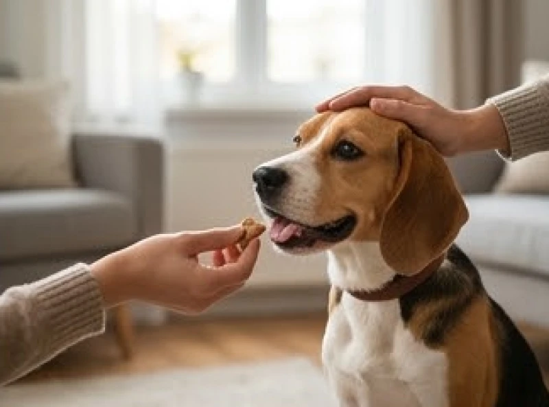 Mơ thấy cho chó ăn: Giải mã điềm báo chi tiết và con số tài lộc 2 Bàn tay thân thiện đang vuốt ve và trao thức ăn cho chú chó thể hiện sự dư dả tài chính và lòng nhân ái