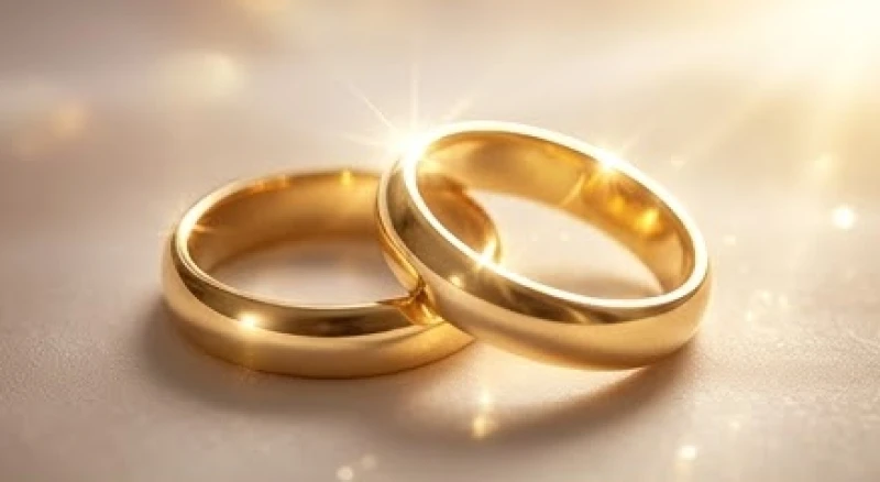 Mơ thấy trang sức là điềm gì: Giải mã chi tiết & con số may mắn 3 Hai chiếc nhẫn vàng trơn lấp lánh đặt cạnh nhau dưới ánh sáng lung linh rực rỡ