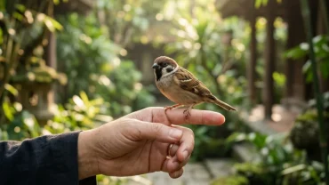 Hình ảnh giải mã chi tiết hiện tượng chim đậu vào người là điềm gì trong phong thủy