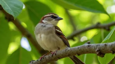 Chim sẻ đậu trên cành cây