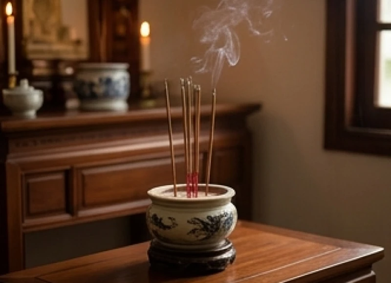 Văn khấn giỗ hết mẹ chuẩn nghi thức: Bài cúng Hiển Tỷ và xả tang 8 Khói hương trầm tỏa nhẹ trên bàn thờ tĩnh lặng trong lúc gia đình chờ đợi thời gian thụ lộc.