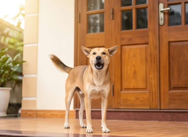 Bị chó sủa là điềm gì? Giải mã ý nghĩa và cách xử lý an toàn 4 Chú chó chạy ra sủa vài tiếng ngắn rồi vẫy đuôi mừng rỡ khi thấy người bước vào cổng
