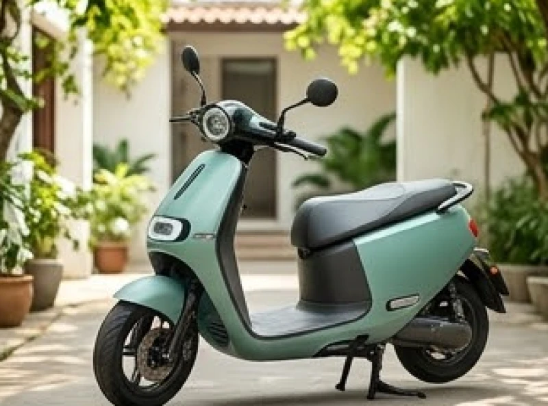 Xe máy điện màu xanh ngọc mang năng lượng tương sinh phù hợp với học sinh mệnh Tích Lịch Hỏa
