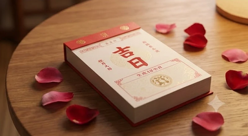 Cuốn lịch đỏ truyền thống đánh dấu ngày hỷ sự để chọn năm cưới tuổi mậu dần