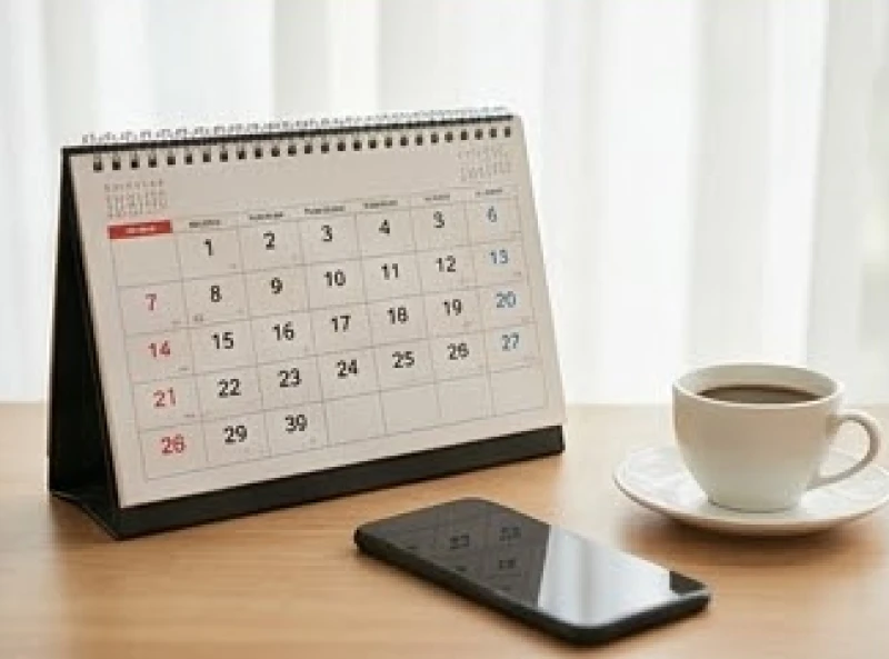 Cuốn lịch âm truyền thống được đánh dấu cẩn thận tại một mốc thời gian quan trọng