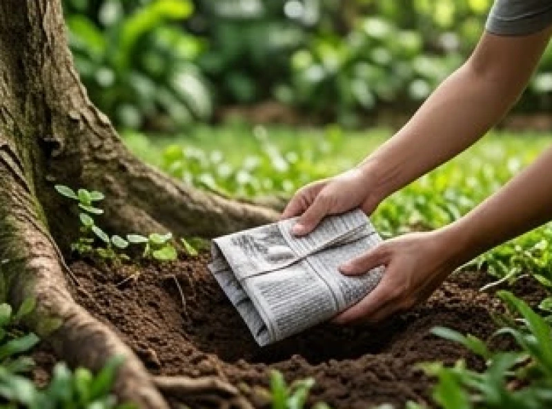 Dùng một lớp giấy báo bọc kín vỏ trứng và xác tổ để chôn cất cẩn thận dưới một gốc cây lớn