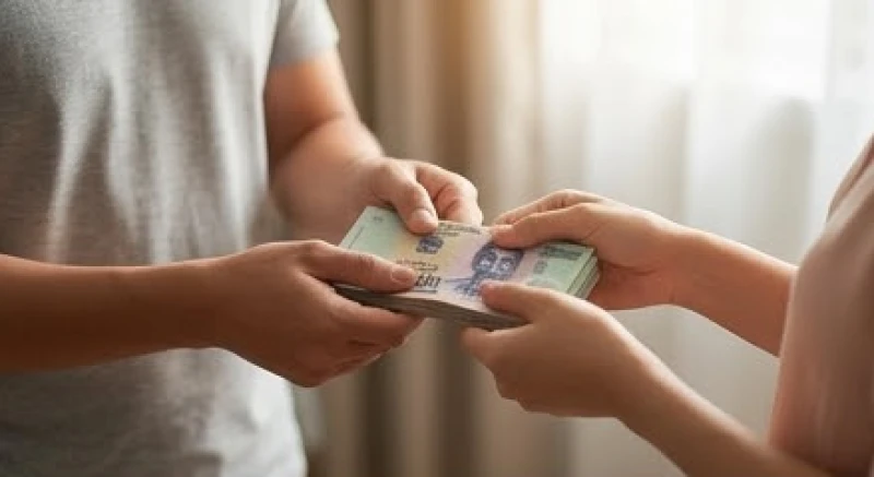 Mơ thấy chồng cho tiền: Điềm báo hôn nhân và con số may mắn 1 Người chồng ân cần trao xấp tiền cho vợ thể hiện sự tin tưởng và chia sẻ trách nhiệm tài chính