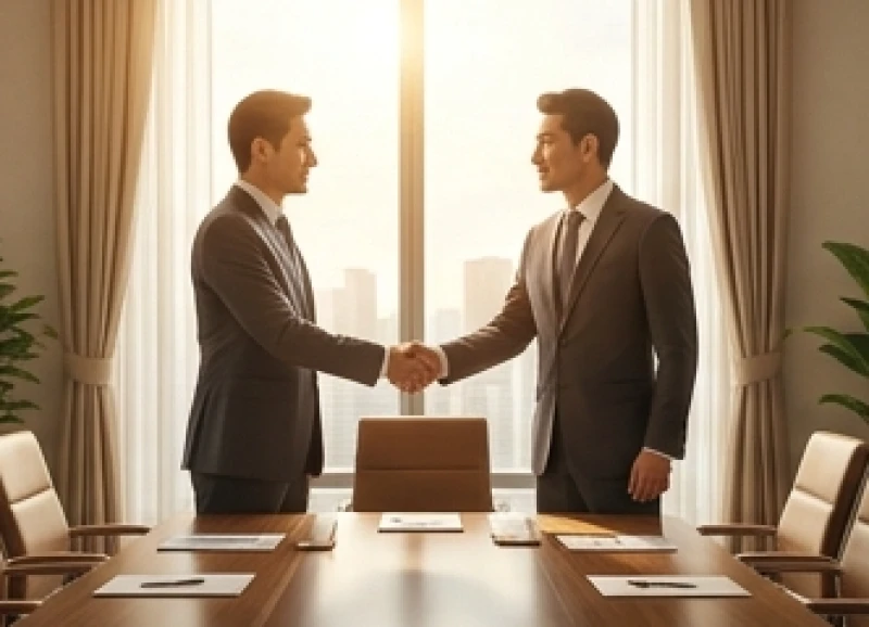 Tài lộc tuổi Hợi năm 2027: Xếp hạng nạp âm và lộ trình 12 tháng 5 Hai doanh nhân đang bắt tay sau khi ký kết thành công hợp đồng thương mại lớn tại văn phòng làm việc