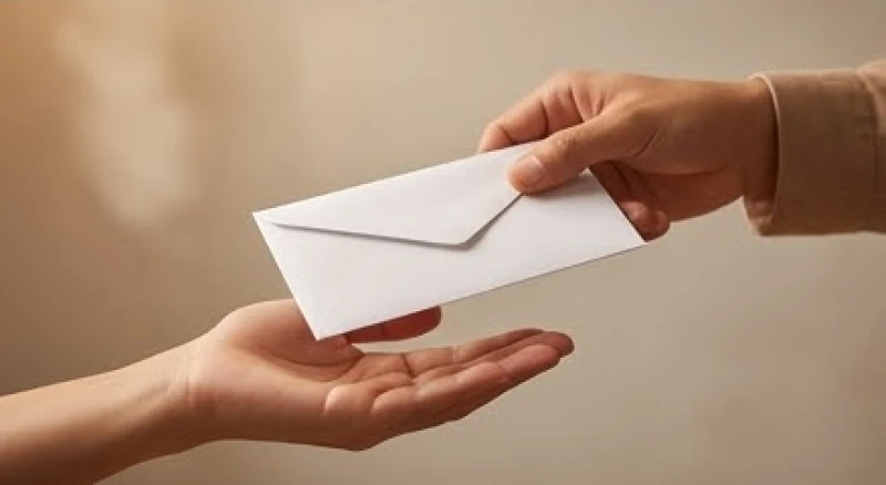 Hành động chủ động trao đi chiếc phong bì tượng trưng cho sự san sẻ tài chính và gánh vác trách nhiệm chung