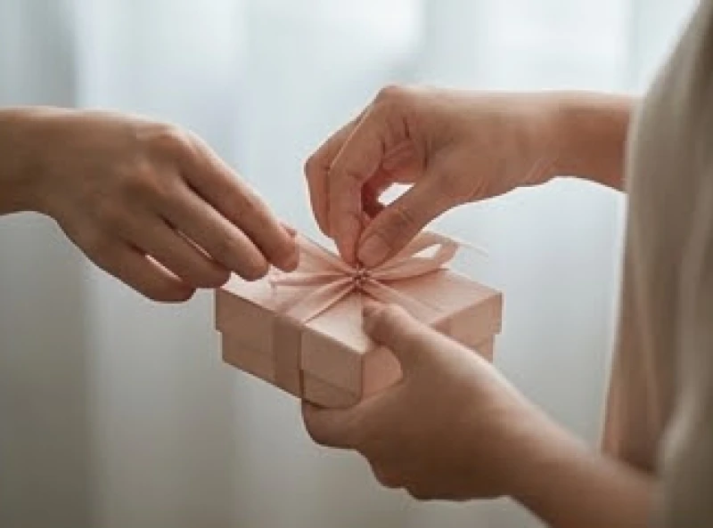 Giải mã giấc mơ thấy tặng quà cho người khác: Điềm báo và số may mắn 2 Đôi bàn tay cẩn thận thắt nơ ruy băng cho hộp quà nhỏ xinh tượng trưng cho sự trân trọng giá trị