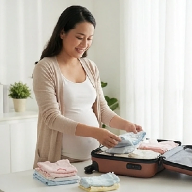 Mơ thấy rắn có bầu: Điềm báo theo tam cá nguyệt & sổ mơ 5 Người mẹ mang thai tháng cuối đang cẩn thận sắp xếp quần áo sơ sinh vào giỏ đồ chuẩn bị cho quá trình vượt cạn
