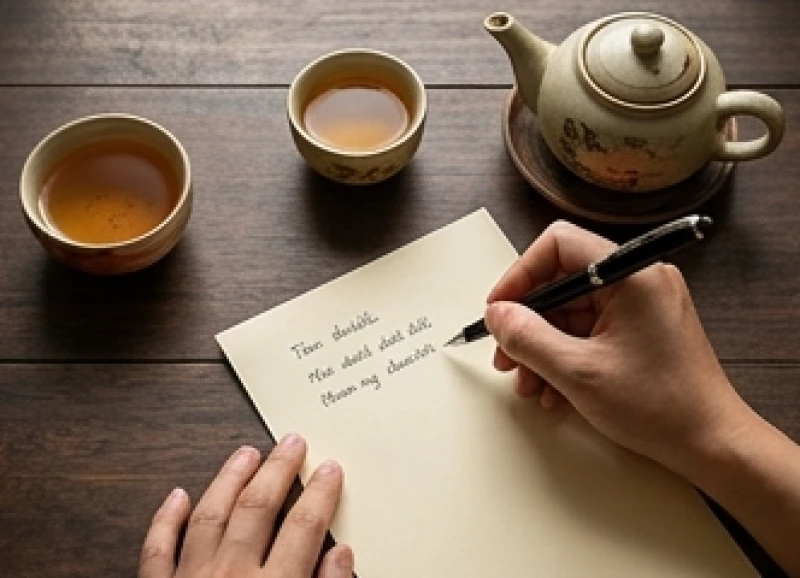 Tờ giấy ghi chú thông tin năm sinh và địa chỉ được chuẩn bị cẩn thận bên cạnh mâm lễ