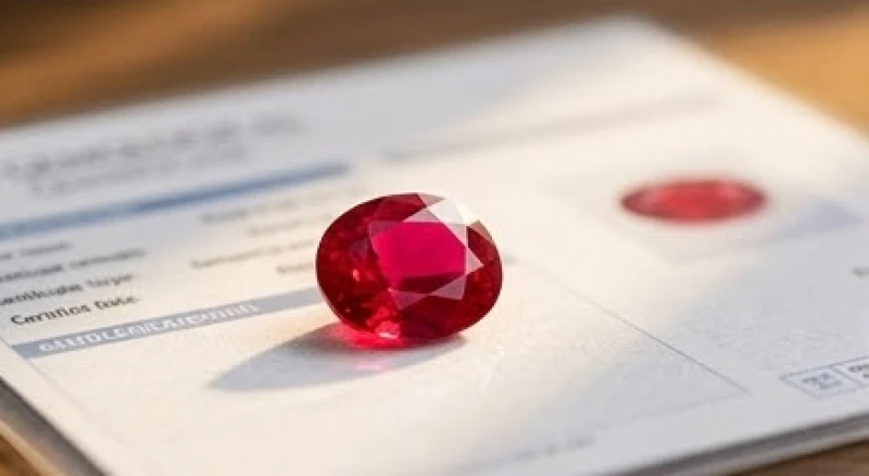 Viên đá ruby đỏ rực rỡ đi kèm chứng thư giám định chất lượng đá quý thiên nhiên độc lập