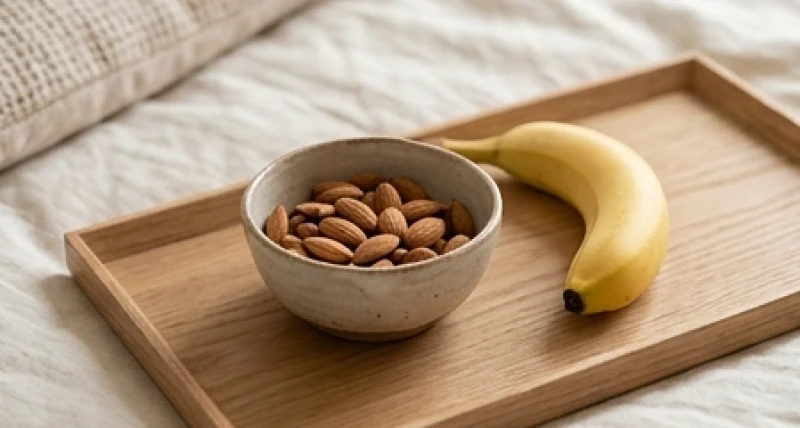 Chuối và hạt hạnh nhân là những thực phẩm dồi dào vitamin B6 và magiê hỗ trợ tốt cho giấc ngủ