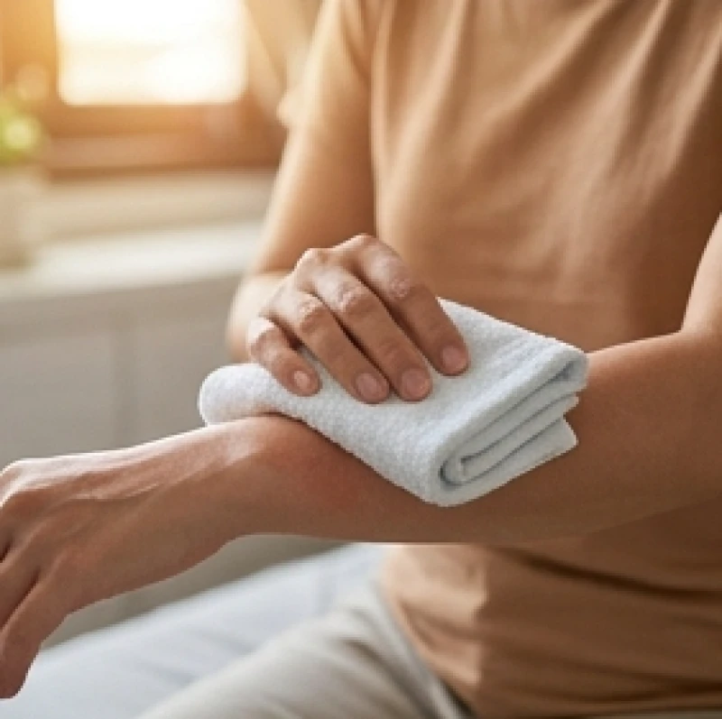 Ngứa và nhức trên cơ thể là điềm gì: Giải mã tâm linh và y khoa 7 Chườm khăn lạnh lên bề mặt cánh tay để làm dịu nhanh chóng cơn ngứa