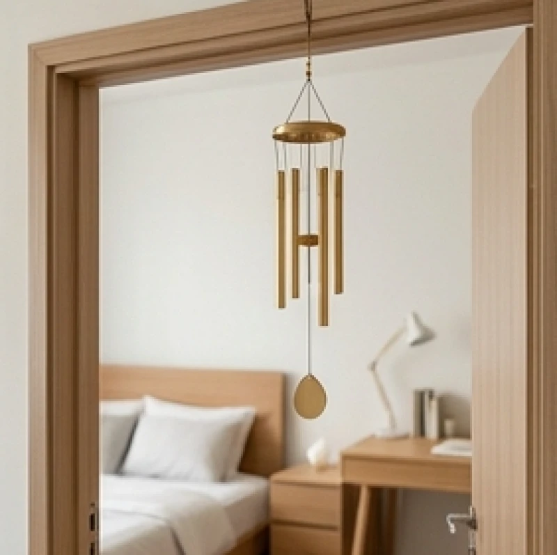 Hướng bàn học hợp tuổi Sửu: tọa độ Văn Xương và cách hóa giải 11 Chuông gió bằng đồng treo trước khung cửa hóa giải sát khí cho phòng học