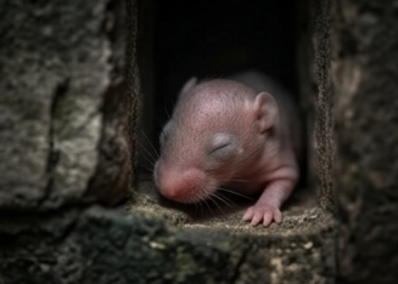 Chuột con da đỏ hỏn chưa mở mắt rúc sâu vào một góc tối mang cảm giác thiếu an toàn