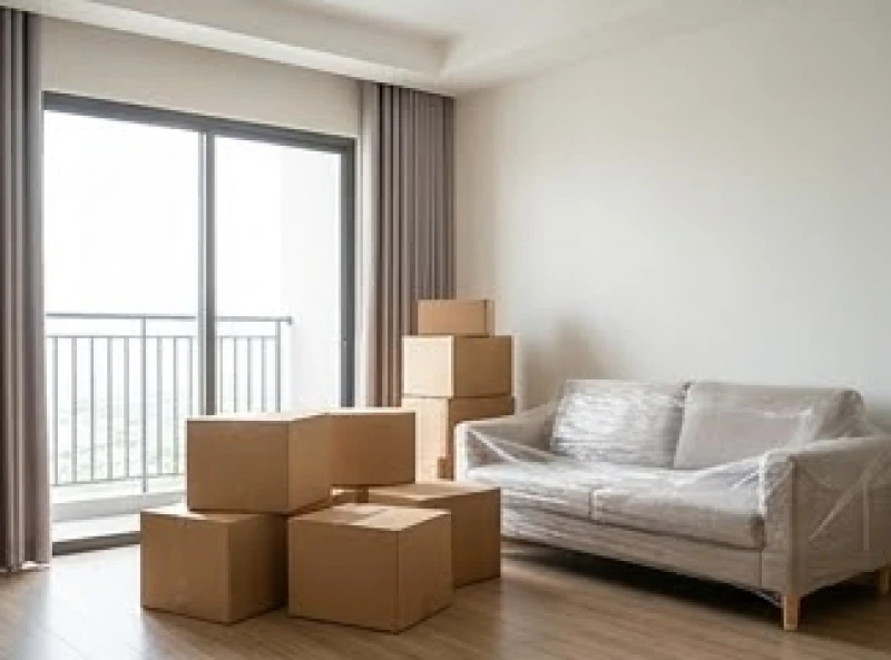 Văn khấn nhập trạch nhà chung cư: Trọn bộ bài cúng và quy trình 9 Các thùng carton đóng gói cẩn thận được xếp gọn gàng trong phòng khách chung cư trước ngày làm lễ chính thức