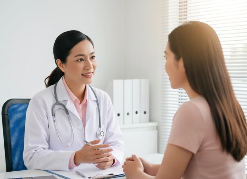 Môi giật là điềm gì: Bảng tra cứu 12 khung giờ và y khoa 2 Bác sĩ thần kinh đang tư vấn cho bệnh nhân về các phản xạ cơ mặt và hệ thần kinh ngoại biên