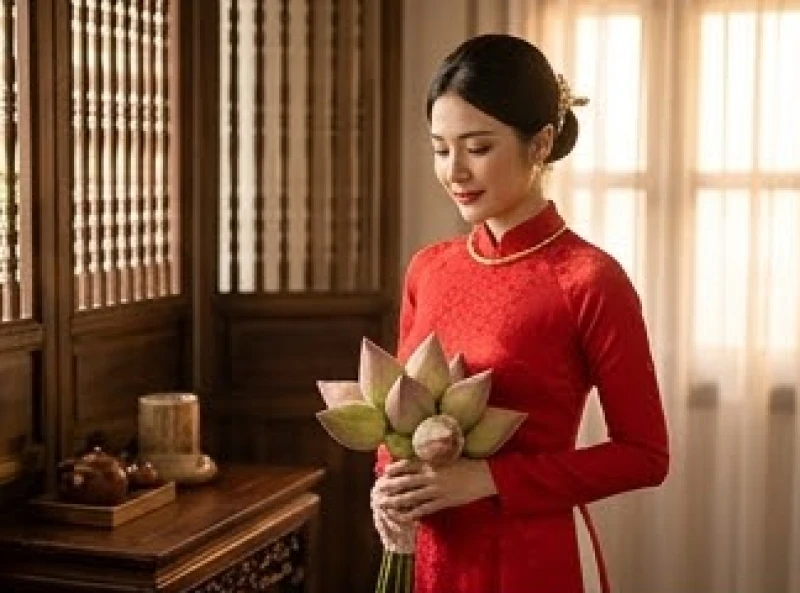 Tuổi Thìn nên cưới vào năm nào: tính tuổi nam nữ và giải hạn 3 Cô dâu xinh đẹp trong tà áo dài cưới màu đỏ truyền thống đang chuẩn bị cho ngày trọng đại của mình