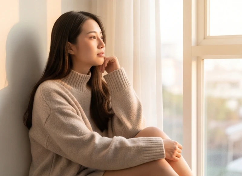 Mơ thấy bị sảy thai có máu: Ý nghĩa sắc máu và bộ số may mắn 5 Cô gái trẻ ngồi bần thần bên cửa sổ suy nghĩ về những quyết định tương lai
