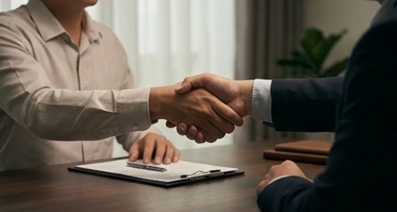 Mơ thấy người ta mượn tiền mình: Điềm báo và con số may mắn 4 Cái bắt tay hợp tác kinh doanh giữa hai người đối tác trong không gian văn phòng làm việc chuyên nghiệp