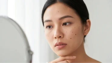 Xem xét có nên tẩy nốt ruồi theo nhân tướng học không trên khuôn mặt thanh tú của người phụ nữ Á Đông