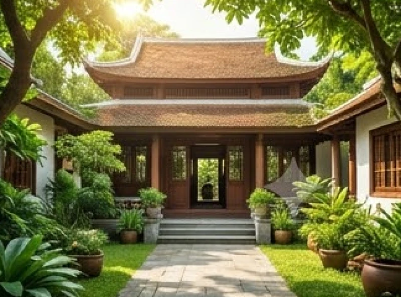 Ngôi nhà vườn khang trang tràn ngập ánh nắng và cây xanh bóng mát