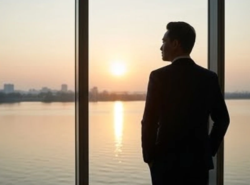 Hình tượng một người đàn ông trưởng thành đang đứng nhìn về phía trước biểu trưng cho thành công