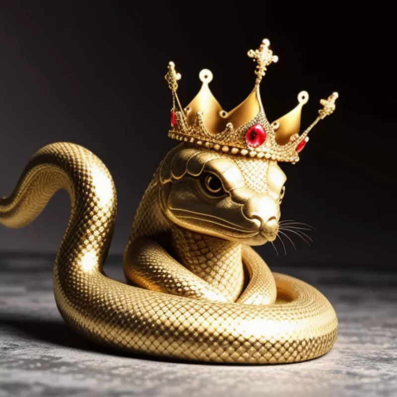 Hình ảnh con rắn vàng đội mũ
