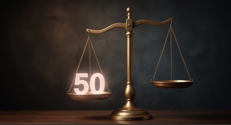 Mơ thấy số 50: Ý nghĩa điềm báo và tra cứu bộ số lộc 2 Chiếc cân tiểu ly cân bằng hoàn hảo với một bên là quả cân và bên kia là số 50