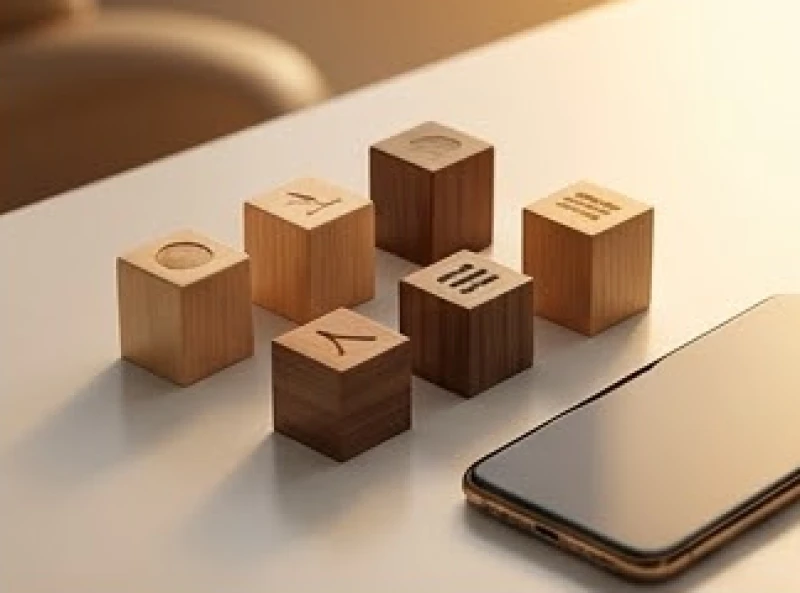 Sim phong thủy tuổi Mùi: Định mức ngân sách và tự luận Kinh Dịch 2 Các khối gỗ đại diện cho những nguyên tố phong thủy được sắp xếp gọn gàng trên mặt bàn làm việc