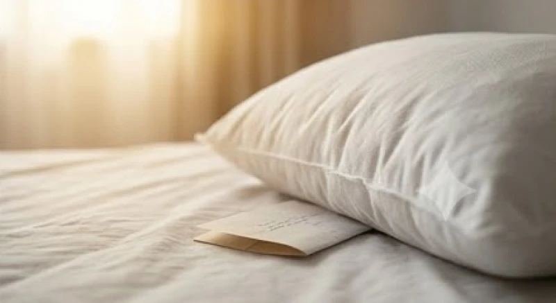 Mơ thấy bắn nhau: Giải mã điềm báo, ý nghĩa tâm lý và con số chuẩn 8 Một mảnh giấy nhỏ ghi các con số được đặt cẩn thận dưới lớp gối bông trắng
