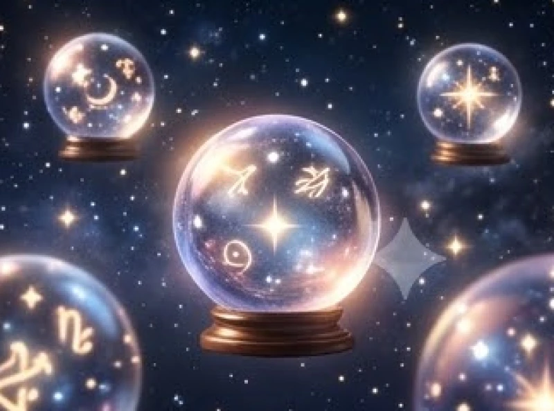 Những quả cầu pha lê lấp lánh phản chiếu ánh sáng kỳ ảo trôi nổi trong không gian đầy sao lãng mạn