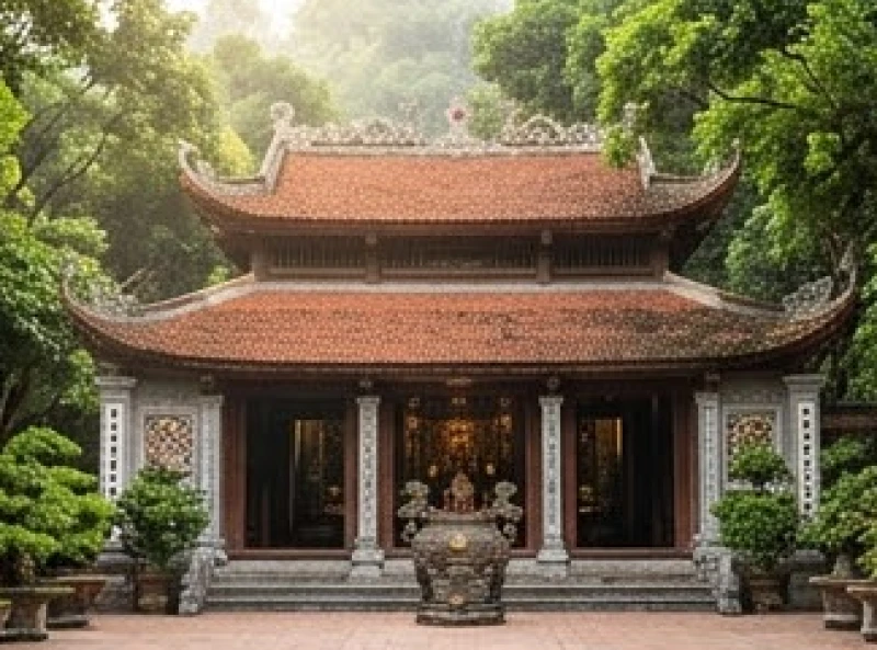 Khuôn viên đền thờ Ông Hoàng Bảy Bảo Hà tấp nập du khách thập phương về dâng hương
